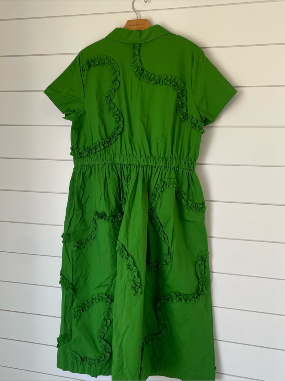 Kate Spade Women’s Green Ruffle-Trim Shirt Dress - Picture 7 of 8